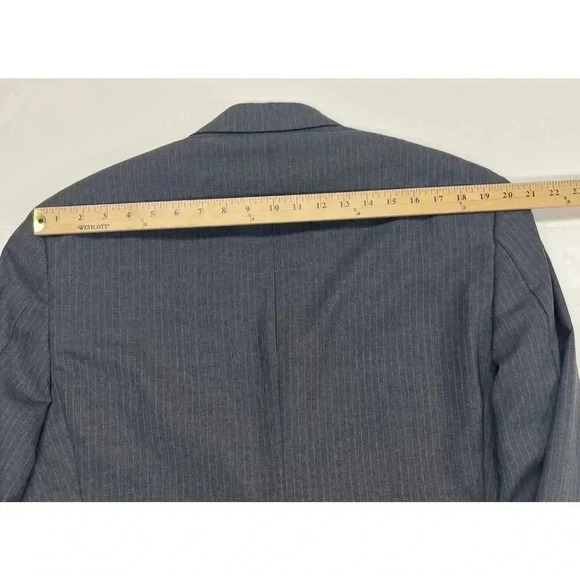 Brooks Brothers 346 Mens Dark Gray Pinstripe Wool Suit Jacket Sport Coat 46R - Picture 11 of 16